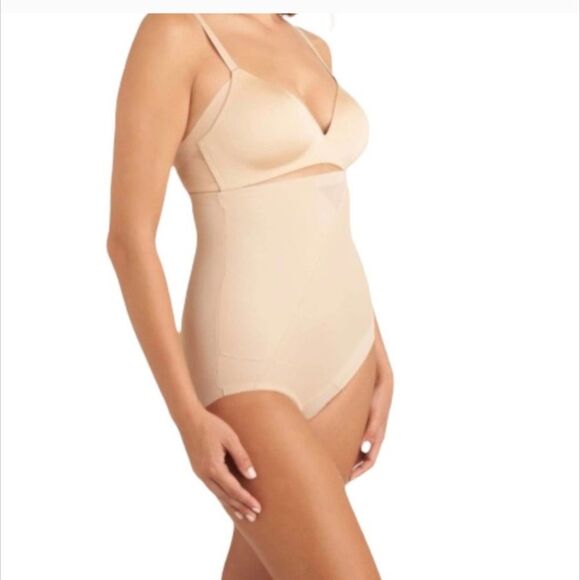 SLIMSHAPER By Miracle Brands Hi-Waist Tummy Tuck Brief Thong SM - Picture 1 of 11